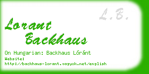 lorant backhaus business card