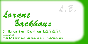 lorant backhaus business card